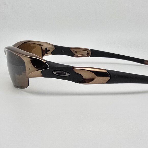 Oakley 24-119 Flak Jacket Black Chrome Polarized Tungsten Iridium Sunglasses - Picture 4 of 16